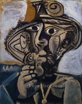 Homme a la pipe pour Jacqueline 1971 Cubismo Pinturas al óleo